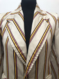 womens jacket  womens coat  womens  vintage  Urban Village Vintage  urban village  stripey  Stripes  striped  retro  red  prestige  pockets  multi  long sleeve  Jacket  boating jacket  blazer jacket  Blazer  beige  70s  1970s  10