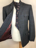 vintage  Urban Village Vintage  urban village  two piece  trousers  suit  straight leg  retro  red paisley  pockets  Paisley Print  paisley lined  paisley  mens  M-L  M  long sleeve  L  Jacket  Hugo Sanchez  grey  blue check  blazer jacket  70s  1970s