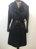 womens  vintage  long coat  faux fur  coat  black  Betena  60s  1960s  10 urban village vintage