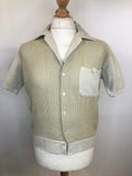 White  vintage  Urban Village Vintage  short sleeved shirt  Rockabilly  mens  L  Bowling Shirt  beige  50s  1950s