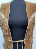 womens  western  waistcoat  vintage  vest  tasselled  tassel  Suede Jacket  Suede  navajo  Leather  Jacket  brown  70s  70  1970s  10
