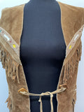 womens  western  waistcoat  vintage  vest  tasselled  tassel  Suede Jacket  Suede  navajo  Leather  Jacket  brown  70s  70  1970s  10