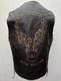Leather Waistcoat by USA Bikers Dream Apparel - Size  L