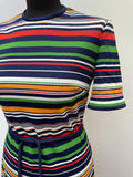 zip  womens  white  waist belt  vintage  Urban Village Vintage  urban village  summer dress  summer  Stripes  retro  Red  orange  Navy  MOD  midi dress  midi  dress  brown  Berketex  belted dress  back zip  60s  1960s  12