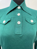 vintage  Urban Village Vintage  urban village  Three Button  polo top  polo  MOD  mens  Long sleeved top  long sleeve  dagger collar  Cotton  collar  button down  button  big collar  70s  70  3 button  1970s