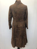 Nestos of Galway  Julian Vard  womens  vintage  Suede Jacket  Suede  long coat  Leather  coat  brown  Braided Leather Detail  70s  60s  1970s  1960s Urban Village Vintage
