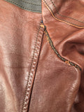 Mens 1960s / 1970s Beagle Collar Leather Jacket - Oxblood - Size L - Urban Village Vintage