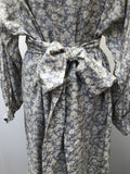 womens  waist belt  vintage  Urban Village Vintage  midi dress  midi  hippie  floral print  dress  check  boho  bohemian  blue  70s