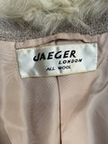 wool coat  womens  winter coat  vintage  Urban Village Vintage  urban village  swing coat  jaeger  glamorous  glam  fur collar  fox fur  double breasted  collar  coat  big collar  beige  60s  1960s  10