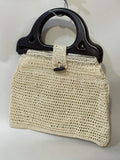 womens bag  womens  vintage  Urban Village Vintage  shopper bag  One Size  logo  hand bag  crochet knit  cream  bag  accessories  70s style  70  1970s