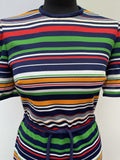 zip  womens  white  waist belt  vintage  Urban Village Vintage  urban village  summer dress  summer  Stripes  retro  Red  orange  Navy  MOD  midi dress  midi  dress  brown  Berketex  belted dress  back zip  60s  1960s  12