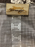 Wrangler Authentics  Wrangler  womens  vintage  Urban Village Vintage  urban village  press stud fastening  pockets  long sleeve  gingham check  Gingham  collar  chest pockets  button down  brown  70s  1970s  16