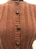 Workwear  womens  vest  Urban Village Vintage  Tank Top  sweater  Size Large  Jeffrey Rogers  cardigan  cap sleeve  brown  8  70s  1970s