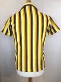 yellow  vintage  Urban Village Vintage  urban village  towelling fabric  Stripes  Shirt  Printed T-Shirt  printed shirt  Mens Shirts  mens  m  Drifters by Mentor  brown  70s  70  50s style  1970s  100% cotton