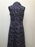 womens  vintage  Urban Village Vintage  urban village  purple  maxi dress  long length dress  floral dress  dress  button front  back zip  70s  1970s  12