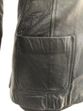 womens jacket  womens coat  womens  vintage  Urban Village Vintage  urban village  soft leather  pockets  pleat back  Leather Jacket  Leather  Jacket  button  Black Leather  Black Jacket  belt  8  70s  70  1970s