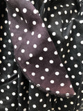 womens  white  vintage  Urban Village Vintage  urban village  tunic  tie waist  short sleeved  Polka Dot  pockets  button back  black  70s  1970s  16