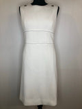 1960s Knee Length Mod Dress in White - Size UK 12