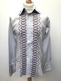womens  vintage  Urban Village Vintage  urban village  Shirt  M  long sleeves  long sleeve  Embroidered  dagger collar  collar  blue  70s  70