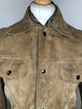 vintage  Urban Village Vintage  urban village  Suede Jacket  Suede  pockets  pocket detail  mens  M  Jacket  dagger collar  collared  brown  70s  1970s