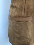 womens  waistcoat  vintage  Urban Village Vintage  urban village  suede  square buckle  long waistcoat  leather trim  leather  brown  70s  70  1970s