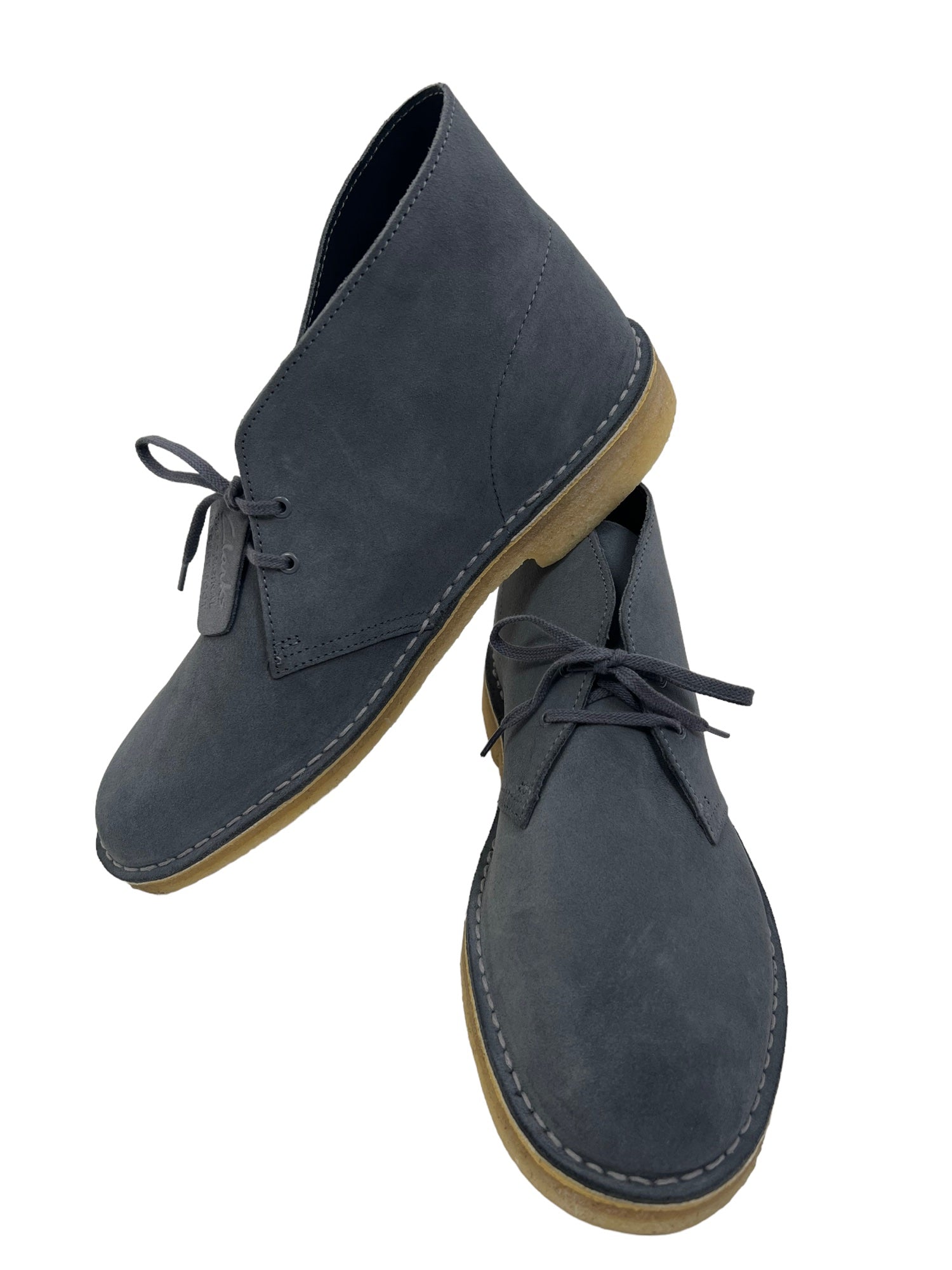 Clarks Originals Suede Desert Boots Shoes in Grey Blue - Size UK 9.5 - Mens Shoes Urban Village – UrbanVillageVintage