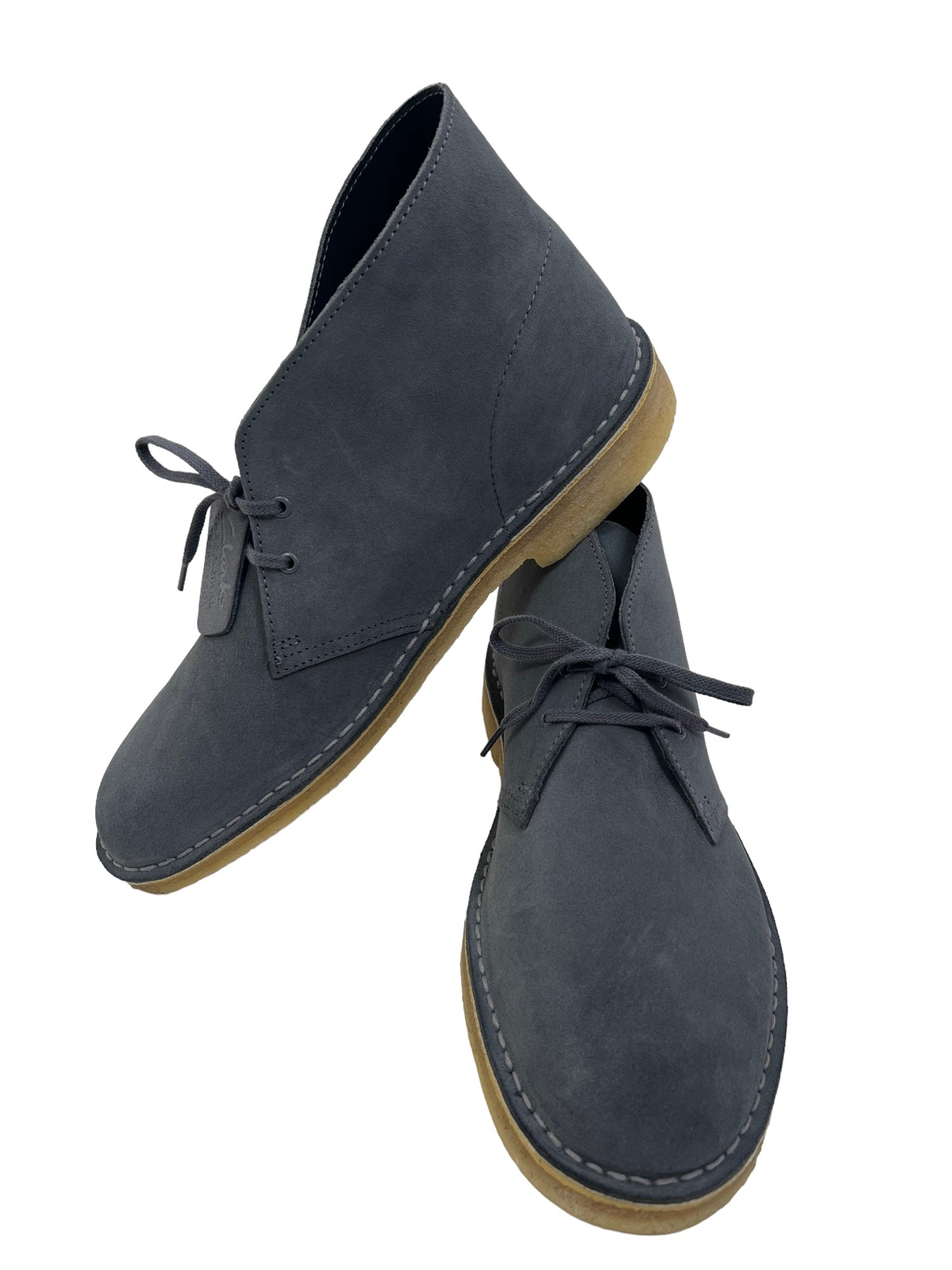 Desert Boots Old Style Clarks Shoes Clarks Originals Boxed Suede Desert Boots Shoes In Grey Blue