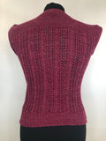 womens  waistcoat  vintage  vest  Urban Village Vintage  urban village  tank  sleeveless  ribbed design  Ribbed  red  Lightweight Knit  light knitwear  knitwear  knitted  knit  Harold Ingram  button up  button front  button  burugndy  8