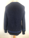 wool  vintage  V-Neck  Urban Village Vintage  urban village  sweater  pullover  navy  MOD  mens  m  logo  knitwear  knitted  knit  jumper  Fred Perry  embroidered logo  blue