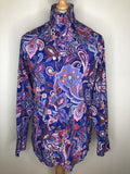 vintage  Urban Village Vintage  urban village  top  Shirt  retro  purple  Printed T-Shirt  printed shirt  printed  print  Paisley Print  paisley inspired  paisley  multi  Mens Shirts  mens  M  long sleeves  Long sleeved top  long sleeve  L  dagger collar  dagger  Curtis Hurst  button down  button  blue  70s  1970s