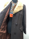 real fur  mink  womens  vintage  long coat  coat  brown  70s  60s  1970s  1960s  12 urban village vintage