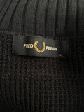 xl  vintage  Urban Village Vintage  urban village  scooter  MOD  mens  long sleeves  long sleeve  logo  light knitwear  light knit  knitwear  knitted  knit  Fred Perry  extra large  embroidered logo  bomber cardigan  bomber  blue