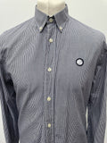 vintage  Urban Village Vintage  urban village  retro  Pretty Green  mens  long sleeve  L  collar  checkered  checked  check shirt  check  casual  button down  blue