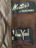 Nestos of Galway  Julian Vard  womens  vintage  Suede Jacket  Suede  long coat  Leather  coat  brown  Braided Leather Detail  70s  60s  1970s  1960s Urban Village Vintage