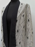 womens  vintage  Urban Village Vintage  urban village  sparkly  Silver  shimmer  retro  patterned  long sleeve  lightweight jacket  lightweight  80s  1980s  10