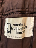 vintage  Urban Village Vintage  urban village  suede and leathercraft limited  pockets  mens  made in england  long sleeve  Leather Jacket  Leather  L  jacket  coat  brown  Belted waist  belted jacket  belted  belt  70s  1970s