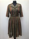 womens  vintage  Urban Village Vintage  short sleeved  multi  dress  collared  check  50s