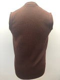 waistcoat  vintage  Urban Village Vintage  urban village  square print  sleevless  pockets  patterned  mens  M  knitwear  knitted  knit  Jacket  button down  brown  70s  1970s