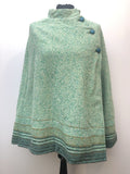 1960s Green Striped Cape by R.O.K Model - Size Small