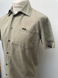 vintage  Urban Village Vintage  urban village  short sleeved  short sleeve  Shirt  print  pockets  mens  Lee  L  Green  collar  button  70s  1970s