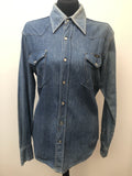 1970s Wrangler Denim Shirt Jacket - Blue - Size 16