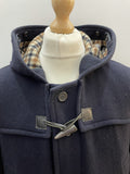 vintage  urban village  toggle  navy  large  hooded  football  duffle coat  duffle  coat  check  casuals  blue  aquascutum  70s  1970s