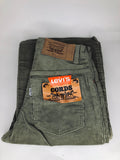 Rare 1970s Deadstock Levis Corduroy White Tab Flared Jeans in Khaki - Size W26 L34 Petite