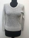 womens top  womens shirt  womens  vintage  Urban Village Vintage  sweater  silver metallic  silver  shimmer  round neck  long sleeve  light knit  jumper  70s  10