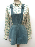 womens  vintage  Urban Village Vintage  Suede  playsuit  dungarees  dress  blue  8  60s  1960s