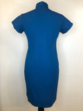 womens  vintage  short sleeve  retro  MOD  mini dress  mini  midi dress  mandarin collar  dress  Blue  60s  1960s  10