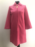 womens  vintage  Urban Village Vintage  red trim  pink  long sleeves  high neck  dresses  dress  button detailing  60s  60  1960s  12