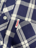 white  vintage  Urban Village Vintage  urban village  small  skinhead  skin  short sleeved  short sleeve  Shirt  print  mod  Mens Shirts  mens  check shirt  check  button  brutus  blue