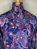 vintage  Urban Village Vintage  urban village  top  Shirt  retro  purple  Printed T-Shirt  printed shirt  printed  print  Paisley Print  paisley inspired  paisley  multi  Mens Shirts  mens  M  long sleeves  Long sleeved top  long sleeve  L  dagger collar  dagger  Curtis Hurst  button down  button  blue  70s  1970s