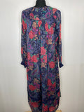 womens  vintage  tunic top  smock dress  smock  One Size  multi  kaftan  indian print  Indian  hippie  floral print  festival  boho  bohemian  Blue  8  70s  1970s  18  16  14  12  10